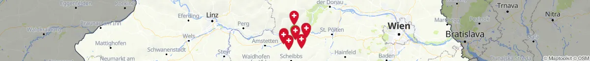 Kartenansicht für Apotheken-Notdienste in der Nähe von Klein-Pöchlarn (Melk, Niederösterreich)
